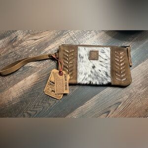 STS Ranchwear Genuine leather and cowhide clutch. New with Tags